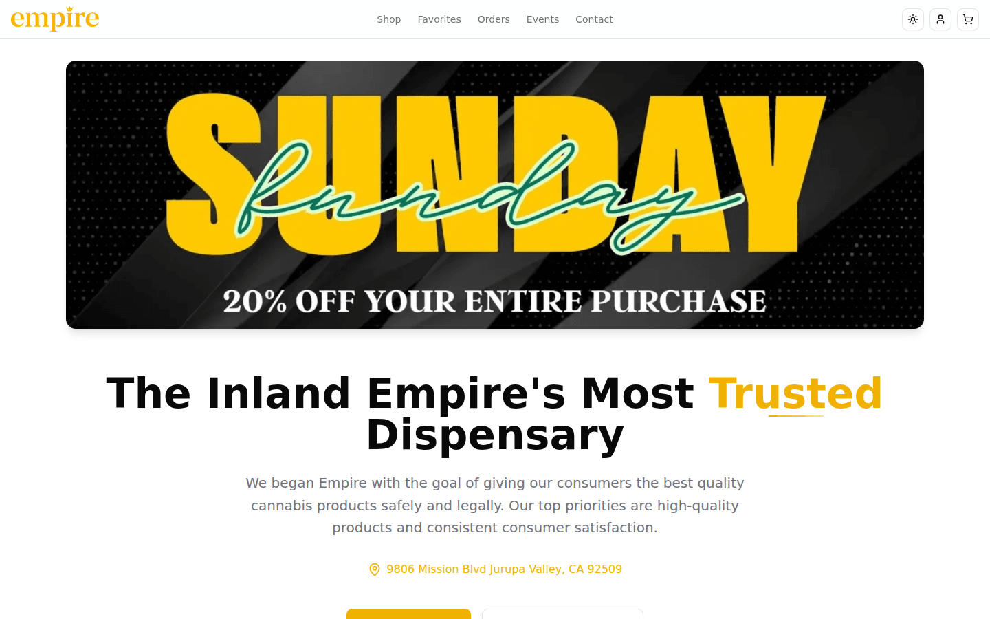 Shop Empire homepage
